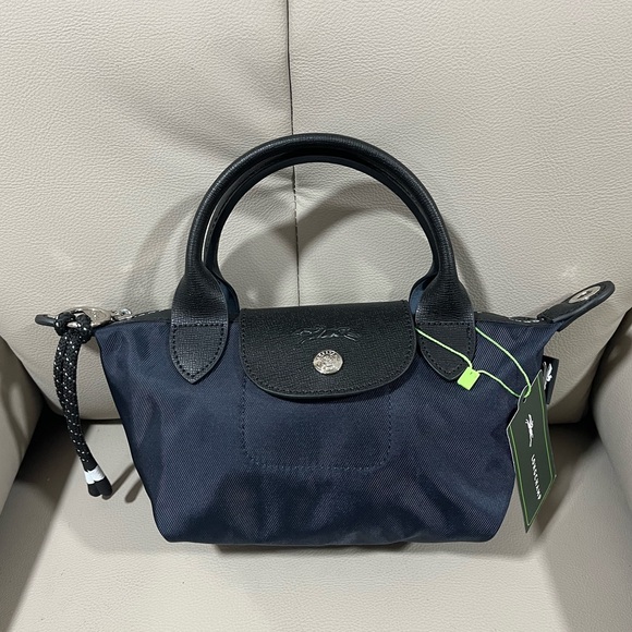 Longchamp blue mini tote crossbody bag